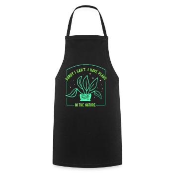 I have plans in nature sayings sorry hobby - Cooking Apron - black - Front - AI Model Male 185 dark (185cm)