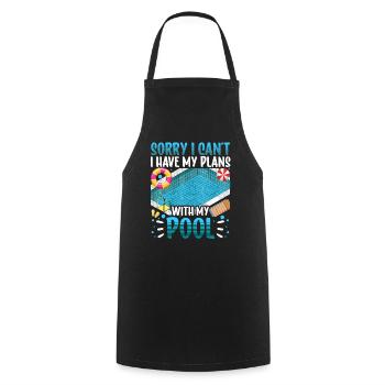 I Have Plans With My Pool Team Hobby Sorry - Cooking Apron - black - Front - AI Model Male 185 dark (185cm)