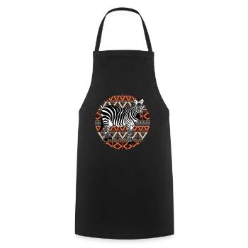 Tshirt zèbre en Afrique Horse Safari - Tablier de cuisine - noir - Devant - AI Model Male 185 dark (185cm)