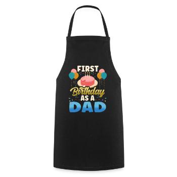 First Birthday As Papa Daddy Father Party - Cooking Apron - black - Front - AI Model Male 185 dark (185cm)