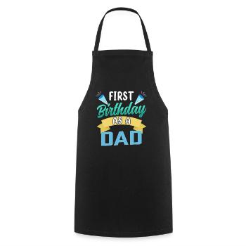 First Birthday As Papa Daddy Father Party - Cooking Apron - black - Front - AI Model Male 185 dark (185cm)