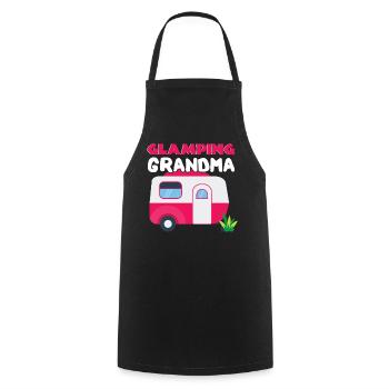 Adventure Vacation Glamp Grandma Grandmom Camping - Cooking Apron - black - Front - AI Model Male 185 dark (185cm)
