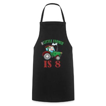 Birth Born Age 8 Years Old Farmer Cow Tractor - Cooking Apron - black - Front - AI Model Male 185 dark (185cm)
