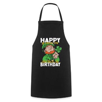 Joyeux jour de la Saint-Patrick mon anniversaire - Tablier de cuisine - noir - Devant - AI Model Male 185 dark (185cm)