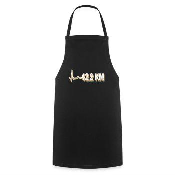 42.2 km - Marathon Runner Marathon Jogging Runner - Cooking Apron - black - Front - AI Model Male 185 dark (185cm)
