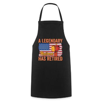 Le légendaire facteur est américain à la retraite - Tablier de cuisine - noir - Devant - AI Model Male 185 dark (185cm)