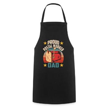 Fier facteur Père Livreur - Tablier de cuisine - noir - Devant - AI Model Male 185 dark (185cm)