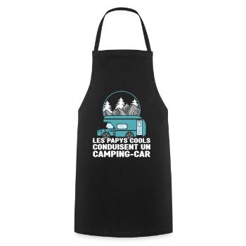 Cool Grandpas Drive Motor Home Camper Camping - Cooking Apron - black - Front - AI Model Male 185 dark (185cm)