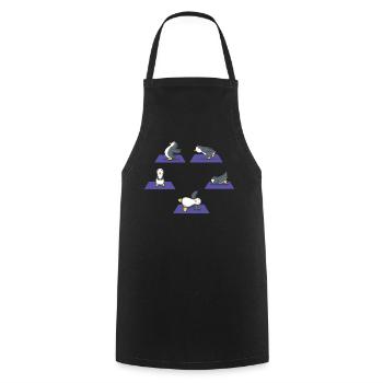 Zen Namaste Animal Meditation Cute Penguin Yoga - Cooking Apron - black - Front - AI Model Male 185 dark (185cm)