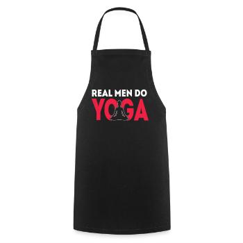 Relax Yoga Temps Mandala Méditez Les hommes font du yoga - Tablier de cuisine - noir - Devant - AI Model Male 185 dark (185cm)