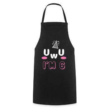 OwO UwU Face Age 6 Year Old Anime Aesthetic Otaku - Kochschürze - Schwarz - Vorne - AI Model Male 185 dark (185cm)