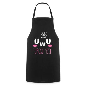 OwO UwU Face Age 11 Year Old Anime Aesthetic Otaku - Kochschürze - Schwarz - Vorne - AI Model Male 185 dark (185cm)