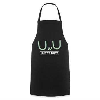What Is UwU Face Anime Aesthetic Japanese Otaku - Kochschürze - Schwarz - Vorne - AI Model Male 185 dark (185cm)