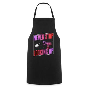 Never stop looking up Telescope - Cooking Apron - black - Front - AI Model Male 185 dark (185cm)