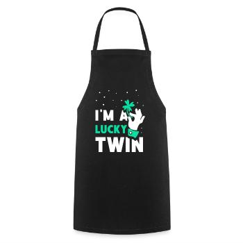 I am a happy twin Ireland Irish - Cooking Apron - black - Front - AI Model Male 185 dark (185cm)