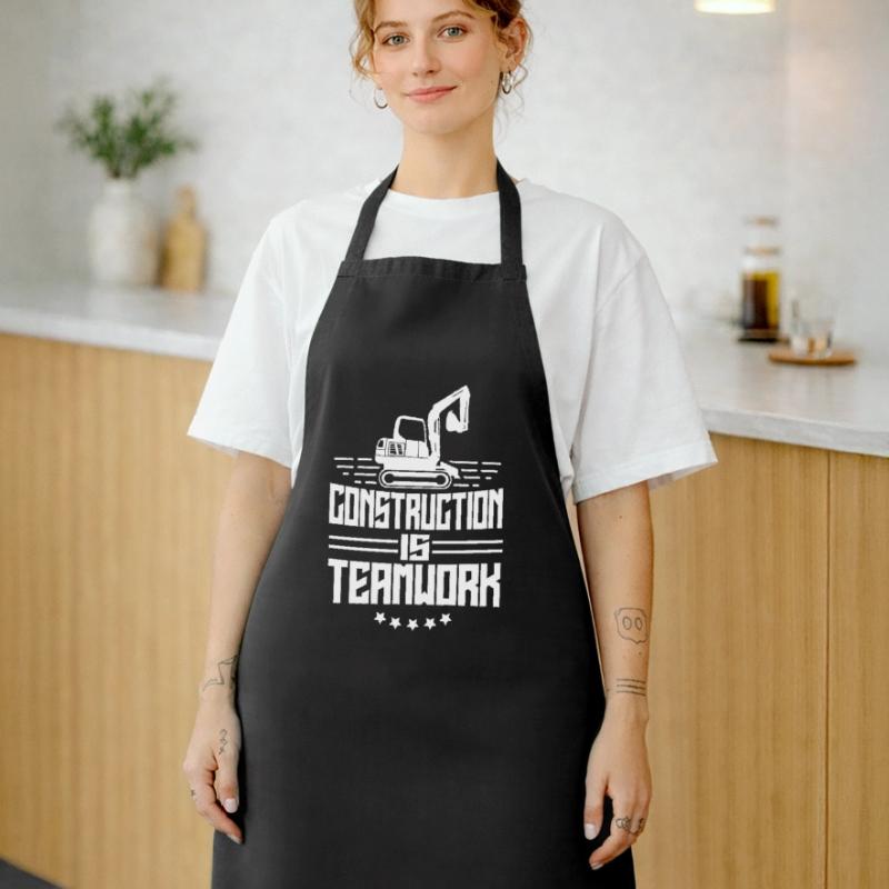 Construction work is teamwork Teamwork Construction Construction site Cooking Apron