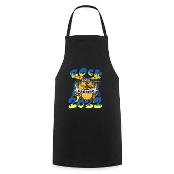 Rock For Ukraine 2022 Instrument de batterie - Tablier de cuisine - noir - Devant - AI Model Male 185 dark (185cm)