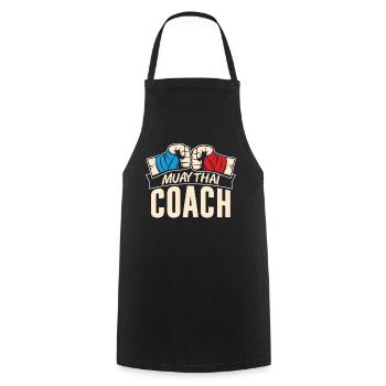 Muay Thai Trainer Combat de combattant d’arts martiaux - Tablier de cuisine - noir - Devant - AI Model Male 185 dark (185cm)