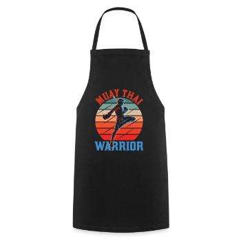 Muay Thai Krieger Kampfsport Kampf Kämpfer - Kochschürze - Schwarz - Vorne - AI Model Male 185 dark (185cm)