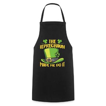 The leprechaun forced me to do so Ire Leprechaun - Cooking Apron - black - Front - AI Model Male 185 dark (185cm)