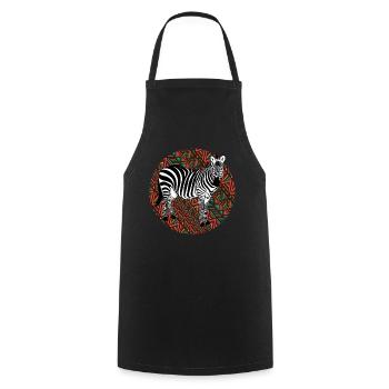 Tshirt zèbre en Afrique Horse Safari - Tablier de cuisine - noir - Devant - AI Model Male 185 dark (185cm)