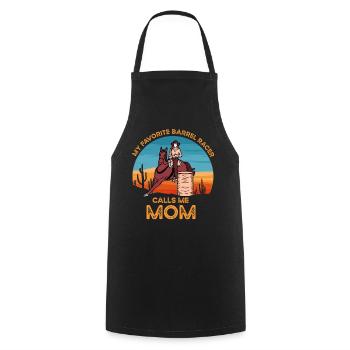 Barrel Racer Mom - Cooking Apron - black - Front - AI Model Male 185 dark (185cm)