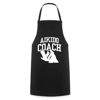 Aikido Trainer Fighter Martial Arts Martial Arts - Cooking Apron - black - Front - AI Model Male 185 dark (185cm)