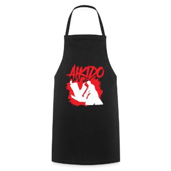 Aikido Martial Arts Fighter Martial Arts Lovers - Cooking Apron - black - Front - AI Model Male 185 dark (185cm)
