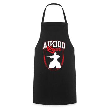 Aikido Lover Martial Arts Martial Arts Fighter - Cooking Apron - black - Front - AI Model Male 185 dark (185cm)