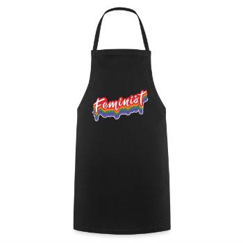 Féministe Rétro Féminisme Droits Femmes Égalité - Tablier de cuisine - noir - Devant - AI Model Male 185 dark (185cm)