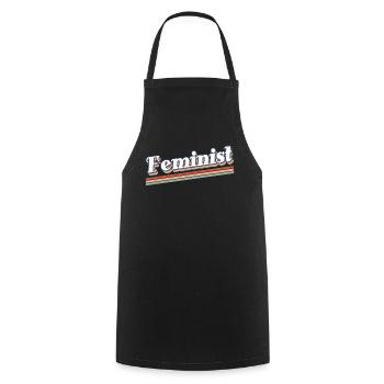 Féminisme féministe rétro Droits Égalité des femmes - Tablier de cuisine - noir - Devant - AI Model Male 185 dark (185cm)