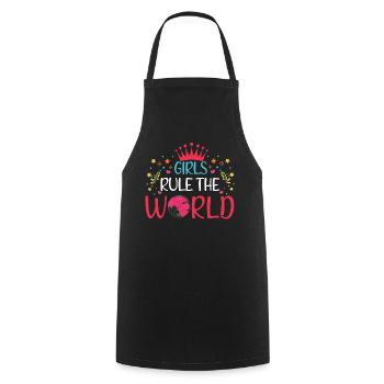 Girl World Féminisme féministe Droits Femmes Égalité - Tablier de cuisine - noir - Devant - AI Model Male 185 dark (185cm)