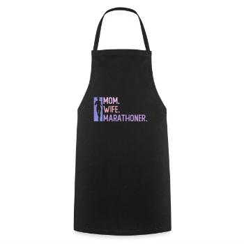 Mère. Femme. Marathonien. - Femmes - Tablier de cuisine - noir - Devant - AI Model Male 185 dark (185cm)
