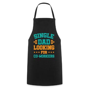 Père célibataire Papa Papa Parent célibataire - Tablier de cuisine - noir - Devant - AI Model Male 185 dark (185cm)