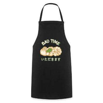 Bao Bun Funny Dim Sum Bao Time Asian Food Gift - Cooking Apron - black - Front - AI Model Male 185 dark (185cm)