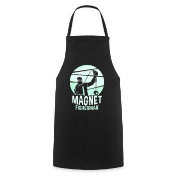 Magnetfischer Magnetfischen Magnet - Kochschürze - Schwarz - Vorne - AI Model Male 185 dark (185cm)