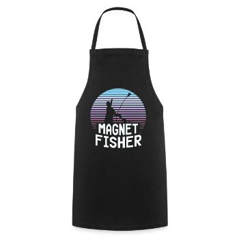 Magnetfischer Magnet Magnetfischen - Kochschürze - Schwarz - Vorne - AI Model Male 185 dark (185cm)