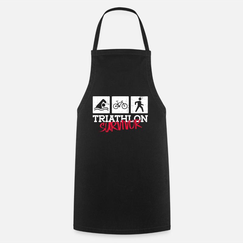 Triathlon Überlebender - Triathlon Training - Kochschürze - Schwarz