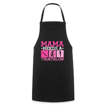 Mama braucht einen Triathlon - Triathlon Frauen - Kochschürze - Schwarz - Vorne - AI Model Male 185 dark (185cm)