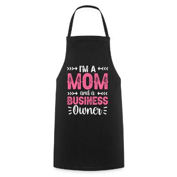 Je suis une mère et une propriétaire d’entreprise - Tablier de cuisine - noir - Devant - AI Model Male 185 dark (185cm)
