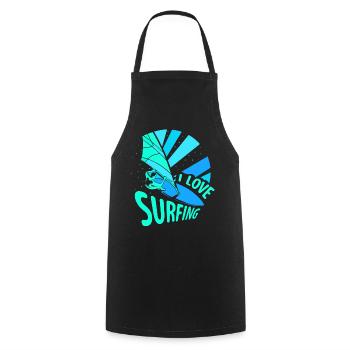 J’adore surfer surf surf surf surf - Tablier de cuisine - noir - Devant - AI Model Male 185 dark (185cm)