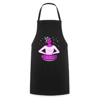 Féminisme féministe féministe féministe - Tablier de cuisine - noir - Devant - AI Model Male 185 dark (185cm)