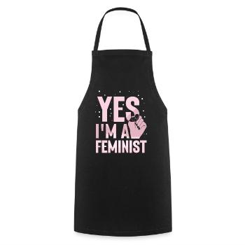 Ja Ich Bin Ein Feminist Feministisch Feminismus - Kochschürze - Schwarz - Vorne - AI Model Male 185 dark (185cm)