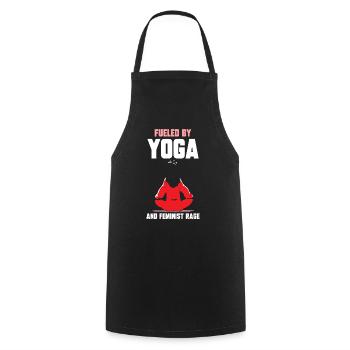 Driven by yoga and feminist anger women - Cooking Apron - black - Front - AI Model Male 185 dark (185cm)
