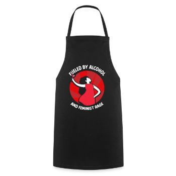 Driven by alcohol and feminist anger - Cooking Apron - black - Front - AI Model Male 185 dark (185cm)