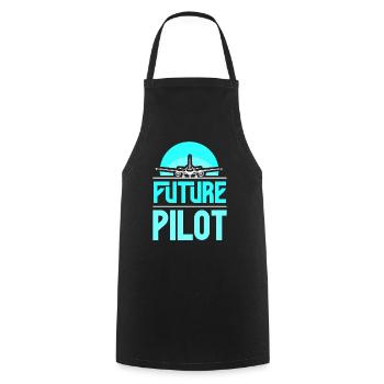 Future Pilot Small Aircraft Jet Light Aircraft - Cooking Apron - black - Front - AI Model Male 185 dark (185cm)