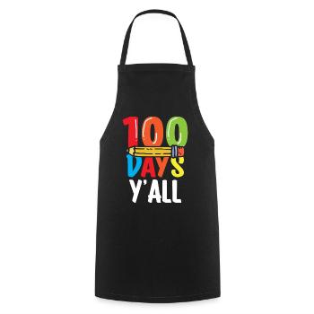 100 jours pour tous les gentils dictons drôles de l’équipe - Tablier de cuisine - noir - Devant - AI Model Male 185 dark (185cm)