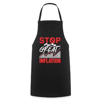 Stops The Great Inflation Humor Stagflation - Cooking Apron - black - Front - AI Model Male 185 dark (185cm)