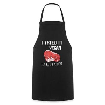 I Tried It Vegan Ups I Failed Veganer Vegetarier - Kochschürze - Schwarz - Vorne - AI Model Male 185 dark (185cm)
