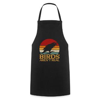 Vintage Birds Arent Real Spy Guard Spy - Cooking Apron - black - Front - AI Model Male 185 dark (185cm)
